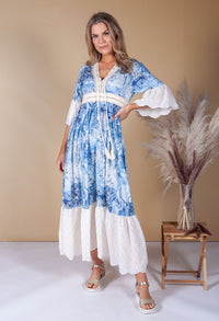 Sky Blue Paisley boho dress