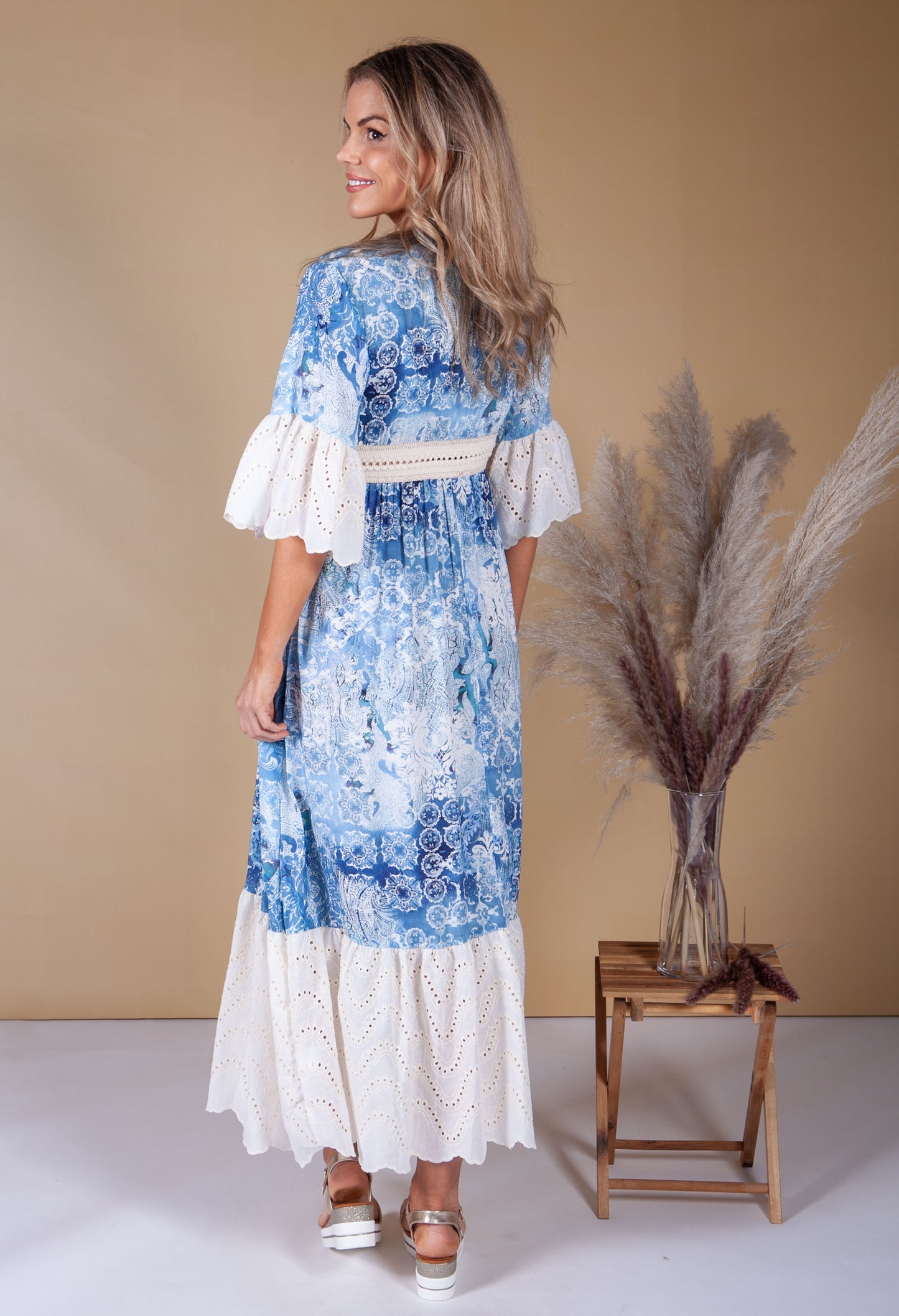 Sky Blue Paisley boho dress