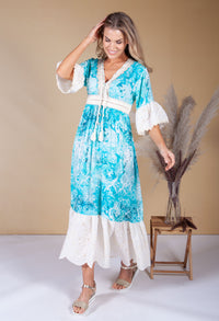 Aqua Boho Dress