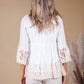 Sand Lace Panel Blouse