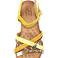 Louisa Multi Cross Strap Sandal in Yellow