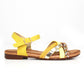 Louisa Multi Cross Strap Sandal in Yellow