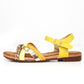 Louisa Multi Cross Strap Sandal in Yellow