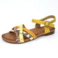 Louisa Multi Cross Strap Sandal in Yellow