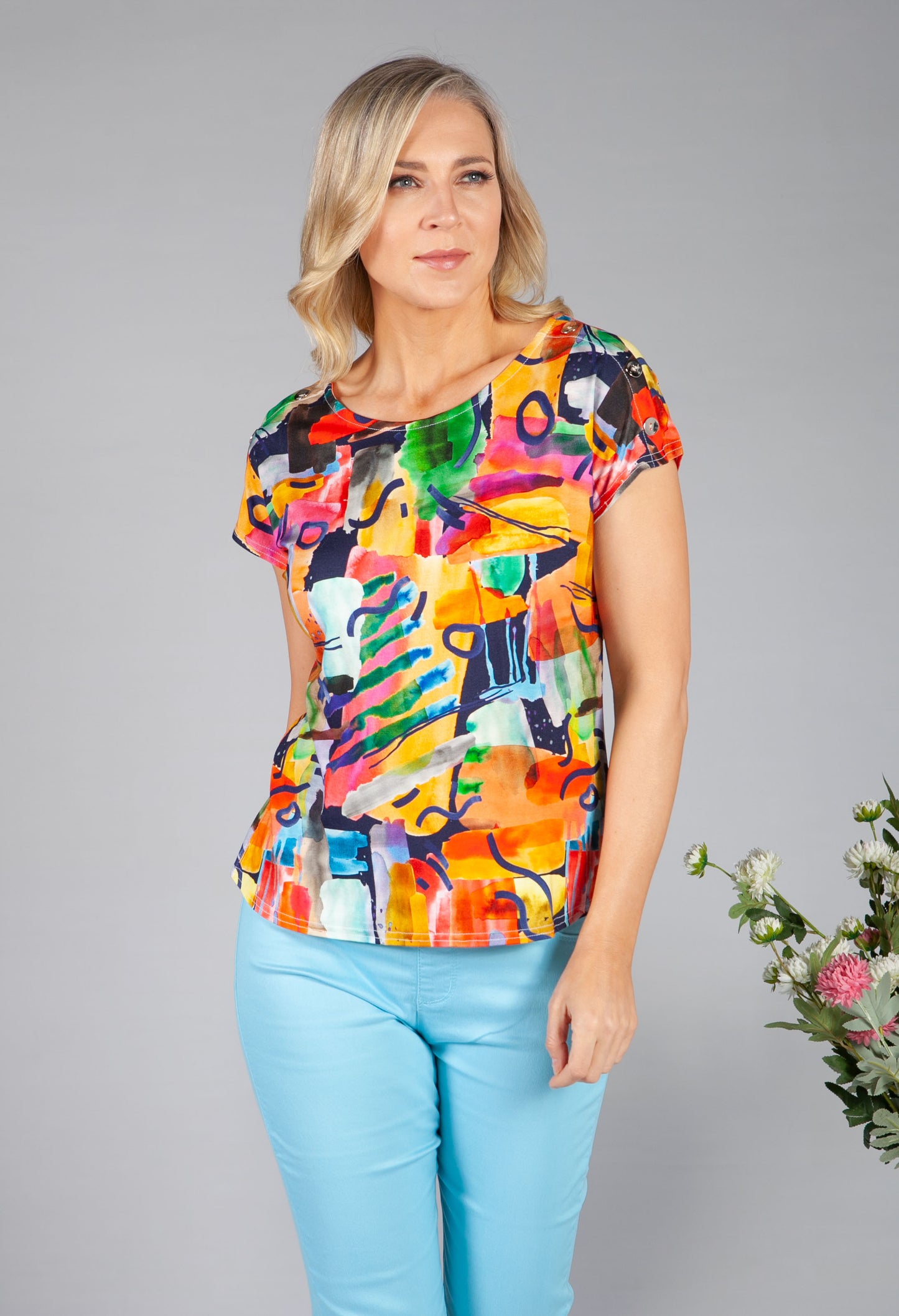 Abstract Graffiti Print Top