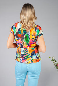 Abstract Graffiti Print Top