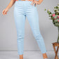 Sky Blue Cropped Pull Up Jeans