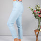 Sky Blue Cropped Pull Up Jeans