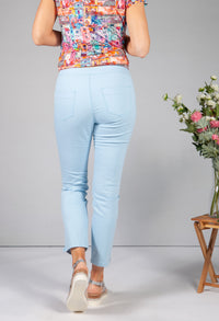 Sky Blue Cropped Pull Up Jeans