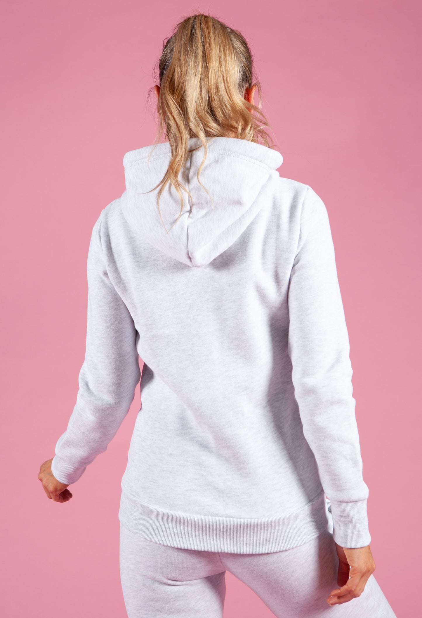 Light Grey Marl Zip Up Hoodie