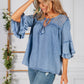 Faded Blue Cotton Top