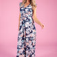 Navy Dress with Floral Print