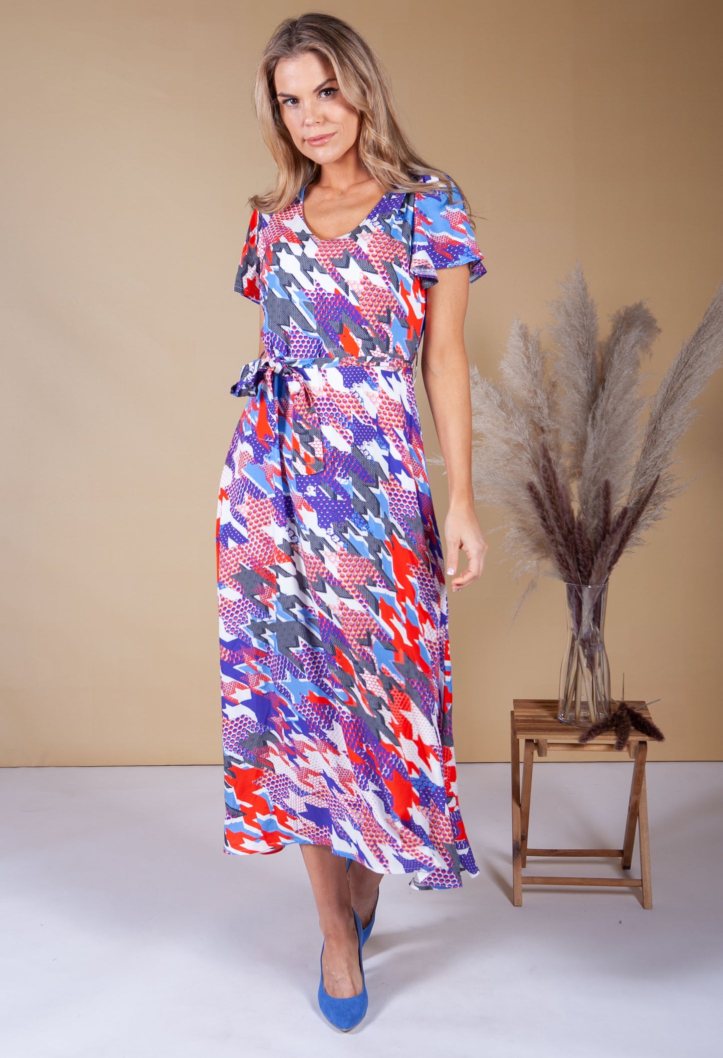 Abstract Star Print Dress