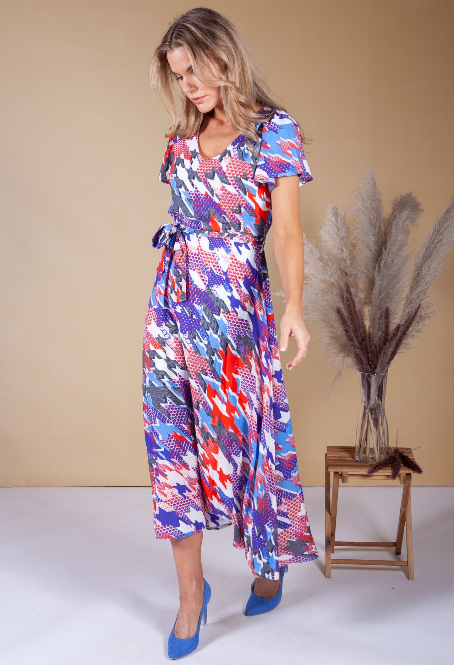 Abstract Star Print Dress