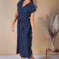 Faux Wrap Navy Polka Dot Dress