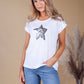 White T-Shirt with Sequin Star