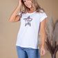 White T-Shirt with Sequin Star