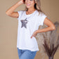 White T-Shirt with Sequin Star