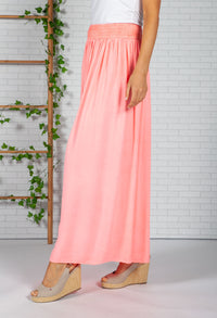 Bright Coral Maxi Skirt