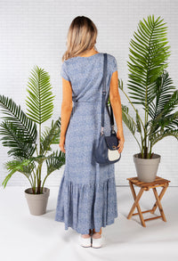 Printed Maxi Dress in Blue