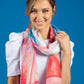 Pink Large Floral Print Scarf