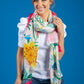 Floral Pop Print Scarf with Tassel Corners