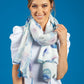 Butterfly Print Scarf with Tassel Corners