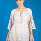 Lace Panel Relaxed Fit Blouse in Beige