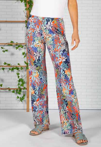 Tropic Print Trousers in Navy