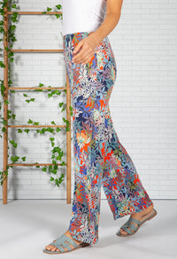 Tropic Print Trousers in Navy