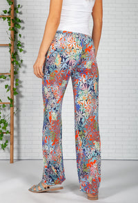 Tropic Print Trousers in Navy