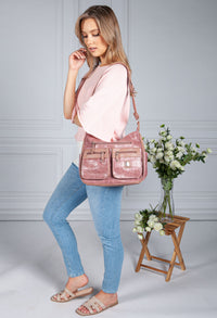 Two Tone Mauve Pocket Detail Bag