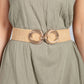 Gold Buckle Light Wicker Belt