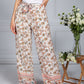 Vintage Floral Print Trousers in Cream