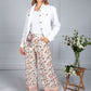 Vintage Floral Print Trousers in Cream