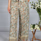 Vintage Floral Print Trousers in Sage