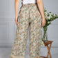 Vintage Floral Print Trousers in Sage