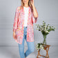 Silk Feel Kaleidoscope Print Cardigan in Pink