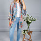 Silk Feel Kaleidoscope Print Cardigan in Blue