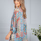 Silk Feel Kaleidoscope Print Cardigan in Blue