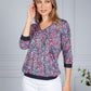 Multicolour V Neck Top