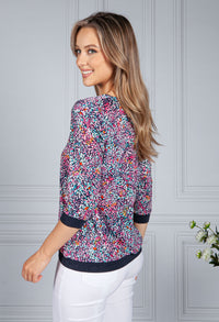 Multicolour V Neck Top