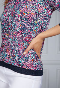 Multicolour V Neck Top