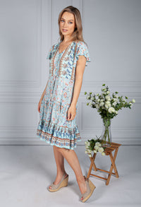 All The Blues Floral Dress