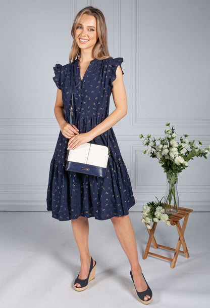 Navy & Gold Smock Dress