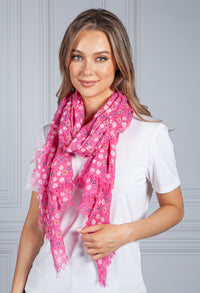 Fuchsia Forget Me Not Print Scarf