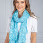 Turquoise Forget Me Not Print scarf