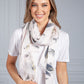 Blush Pink Feathered Print Scarf