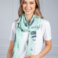 Mint Green Feathered Print Scarf