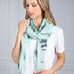 Mint Green Feathered Print Scarf